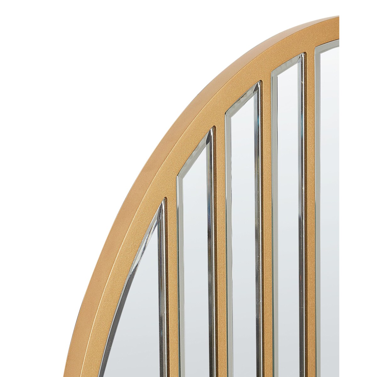 Okrągłe lustro ścienne 80 cm złote COUST