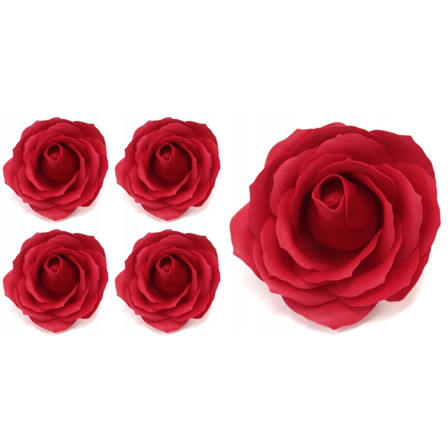 5x RÓŻA czerwona MYDLANA na upominek podziękowania