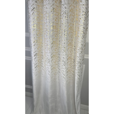 zasłona welurowa "velvet glow" złoty print 140x250 cm przelotki biała