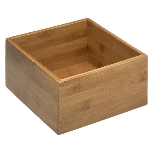 Organizer bambusowy na przybory kosmetyczne, 18 x 18 cm, kolor brązowy