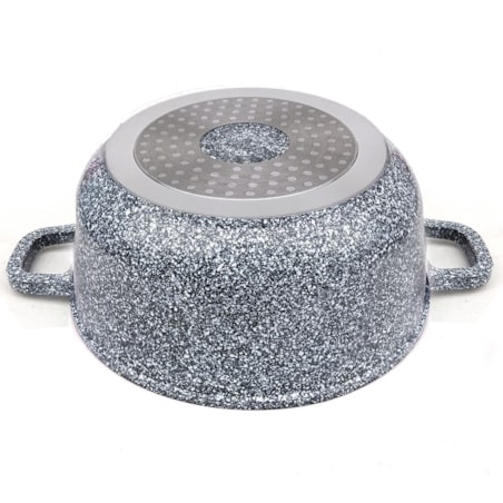 Garnek z powłoką marmurową marmurkowy szary indukcja gaz 1.3L 16cm KLAUSBERG