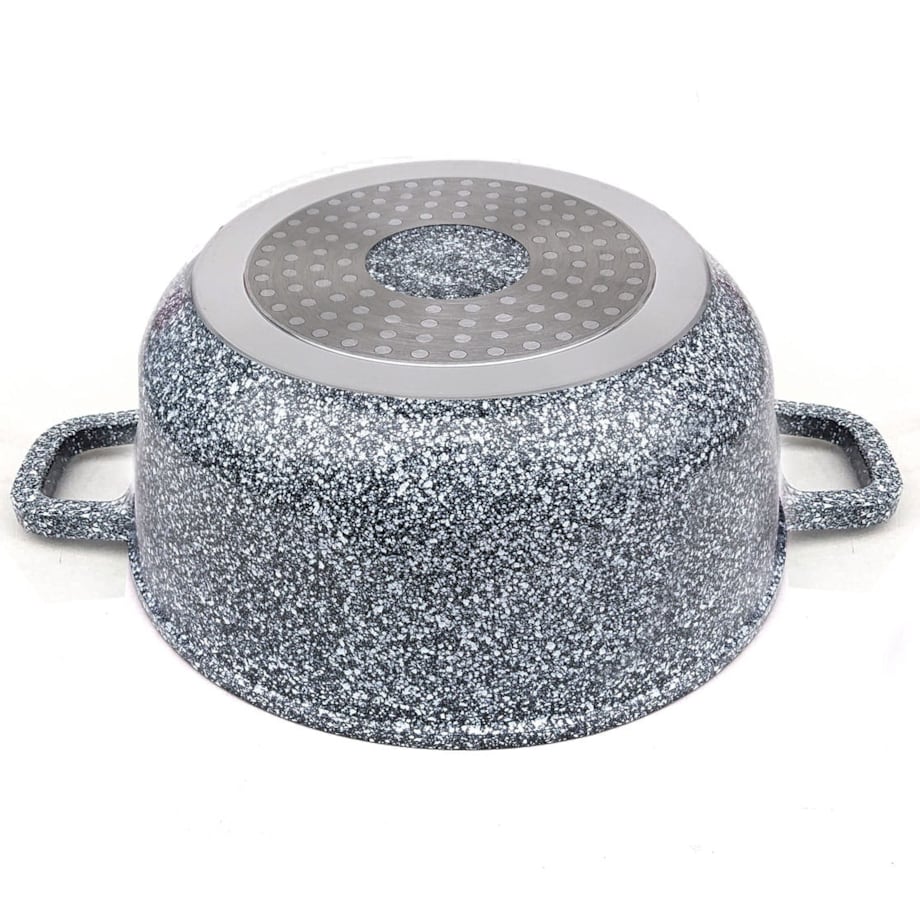 Garnek z powłoką marmurową marmurkowy szary indukcja gaz 1.3L 16cm KLAUSBERG