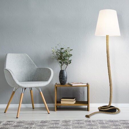 Stojąca lampa marynistyczna Rope 2068227 podłogowa do salonu brązowa biała