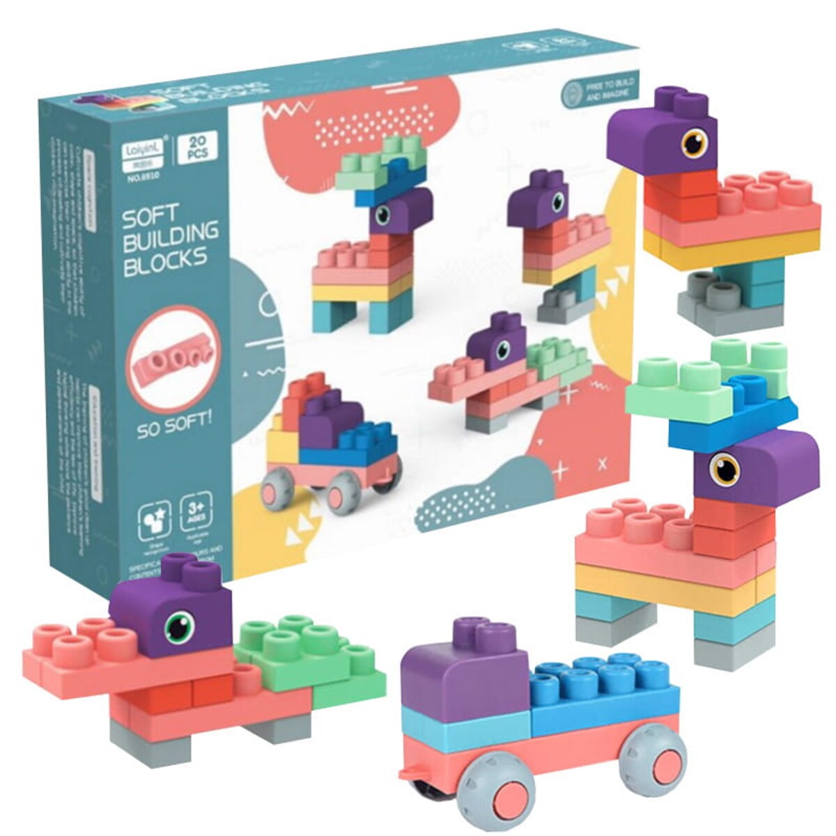 SOFT blocks - miękkie klocki konstrukcyjne 20 elementów