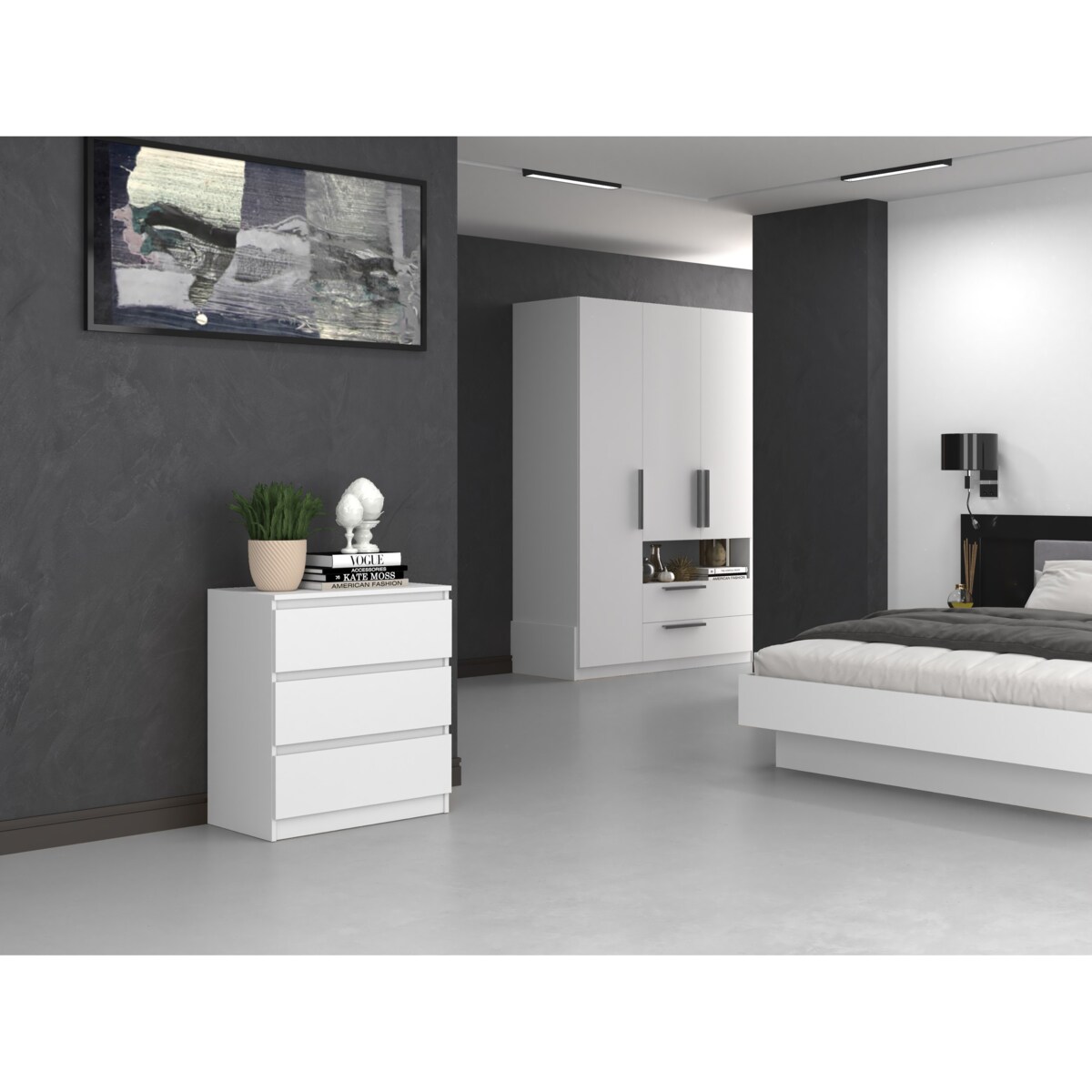 KOMODA SZAFKA 3 SZUFLADY M3 BIEL