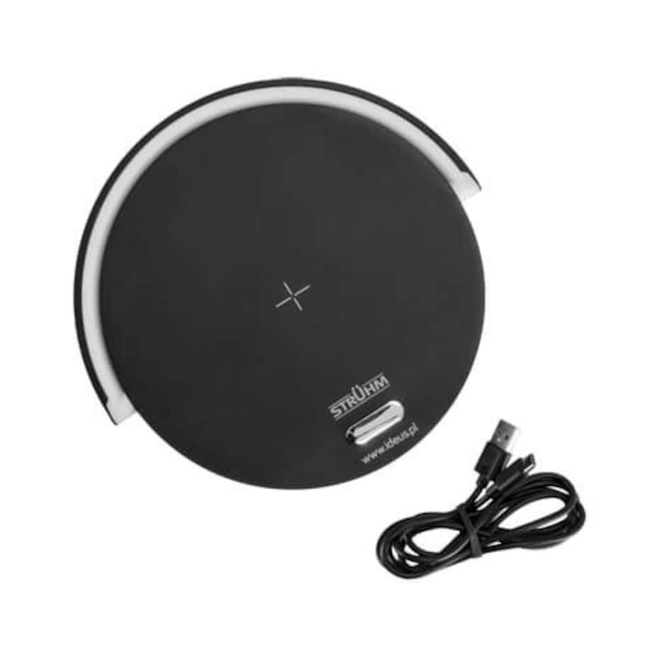 Biurkowa LAMPKA stojąca SATURN 03863 Ideus stołowa LAMPA okrągła LED 10W 4000K z przewodem USB-C czarna