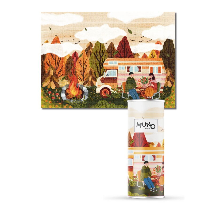 Muno Puzzle "Jesienny Chill" Camper by Katarzyna Bednarska Puzzle 1000 el. w ozdobnej tubie