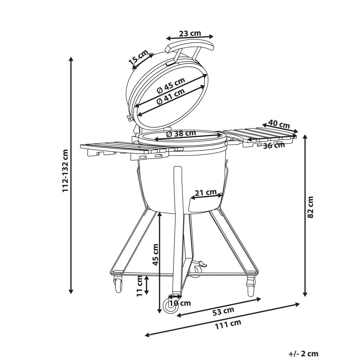Grill węglowy KAMADO Ceramika Czerwony