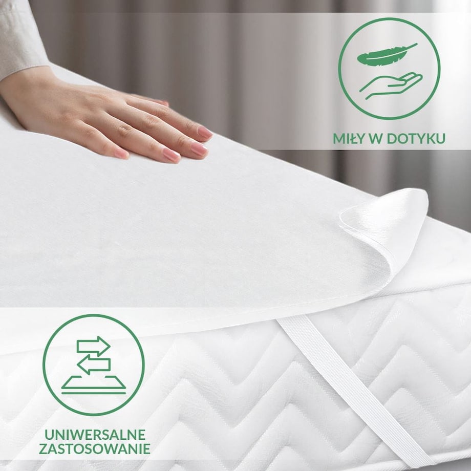 Ochraniacz na materac wodoodporny, rozmiar 180x200 Jason kolor biały