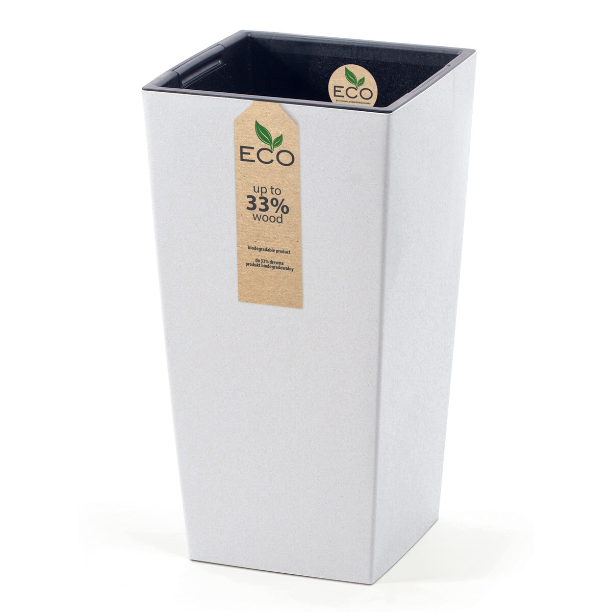 Donica Doniczka Ogrodowa 19,5 Cm Na Taras Do Ogrodu Domu Eco Wood Biała