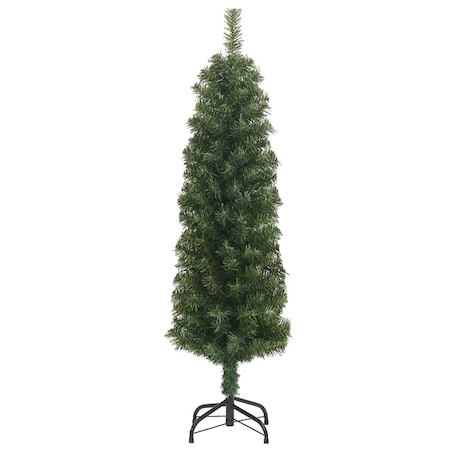 vidaXL Smukła sztuczna choinka ze stojakiem, zielona, 120 cm, PVC