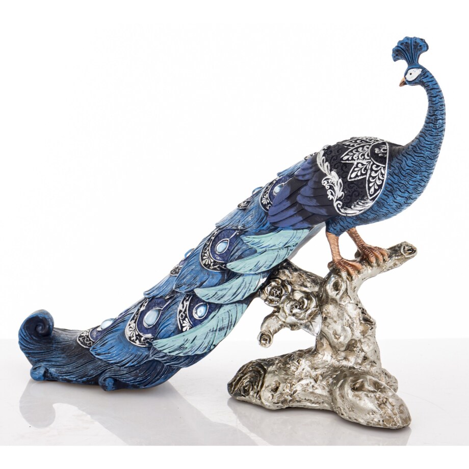 Dekoracja - Paw 25x31x10 cm ZAMPA-2 niebieski