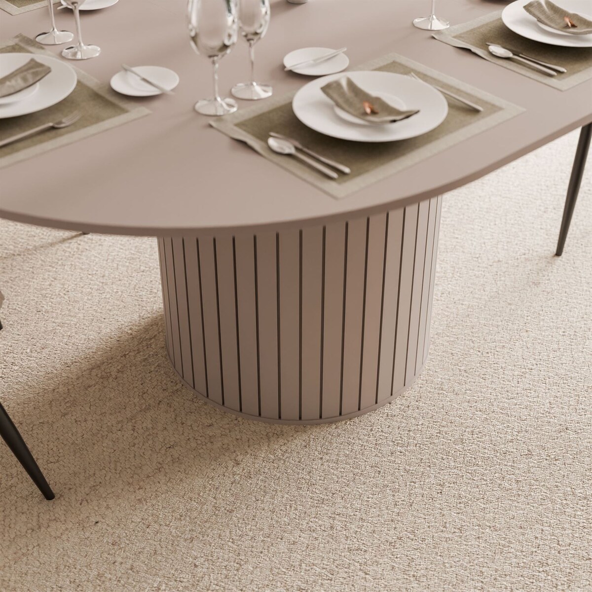 Stół rozkładany ELODIE 120 - 160 cm, kaszmir