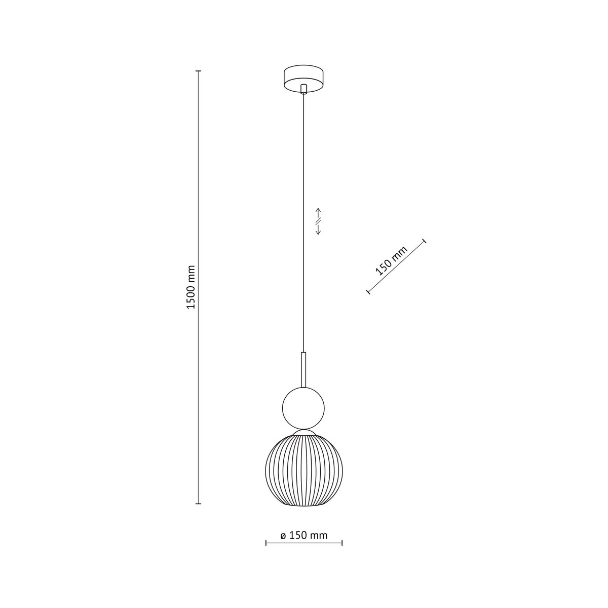 Lampa Wisząca SOPHIA Zielono-Bursztynowa Czarna, E14 LED do 10 W, Regulowana, TK Lighting
