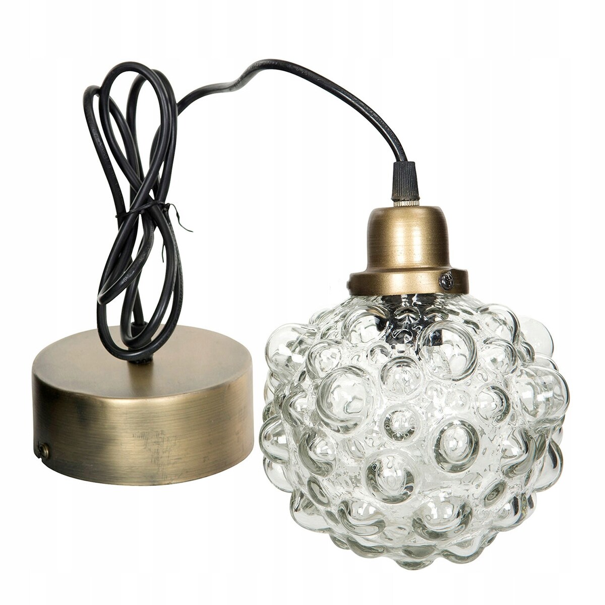 LAMPA wisząca PEARL szklany klosz ZŁOTA