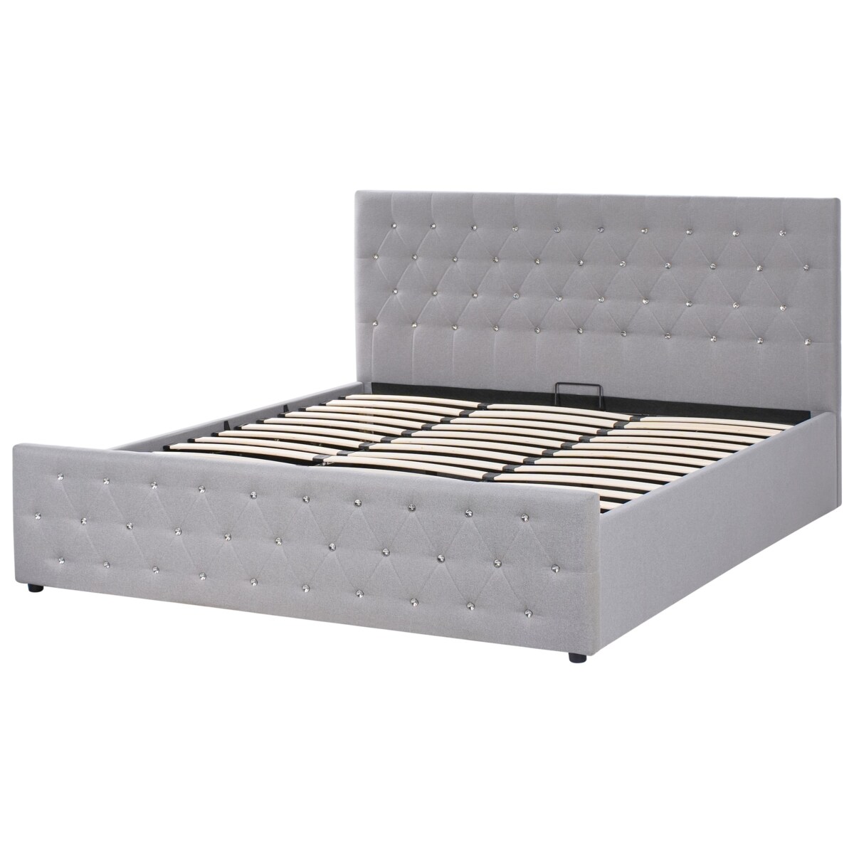 Łóżko z pojemnikiem AMIENS 180 x 200 cm Jasnoszary