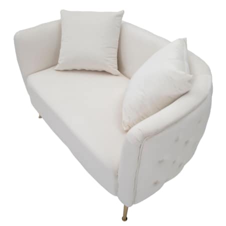 Sofa Bucarest, kolor kremowy i złoty, tkanina, sklejka i metal, 127 x 74 x 73 cm, do salonu, Mauro Ferretti