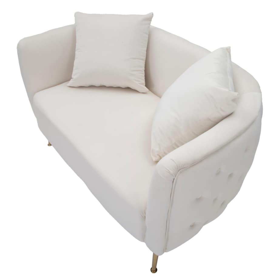 Sofa Bucarest, kolor kremowy i złoty, tkanina, sklejka i metal, 127 x 74 x 73 cm, do salonu, Mauro Ferretti