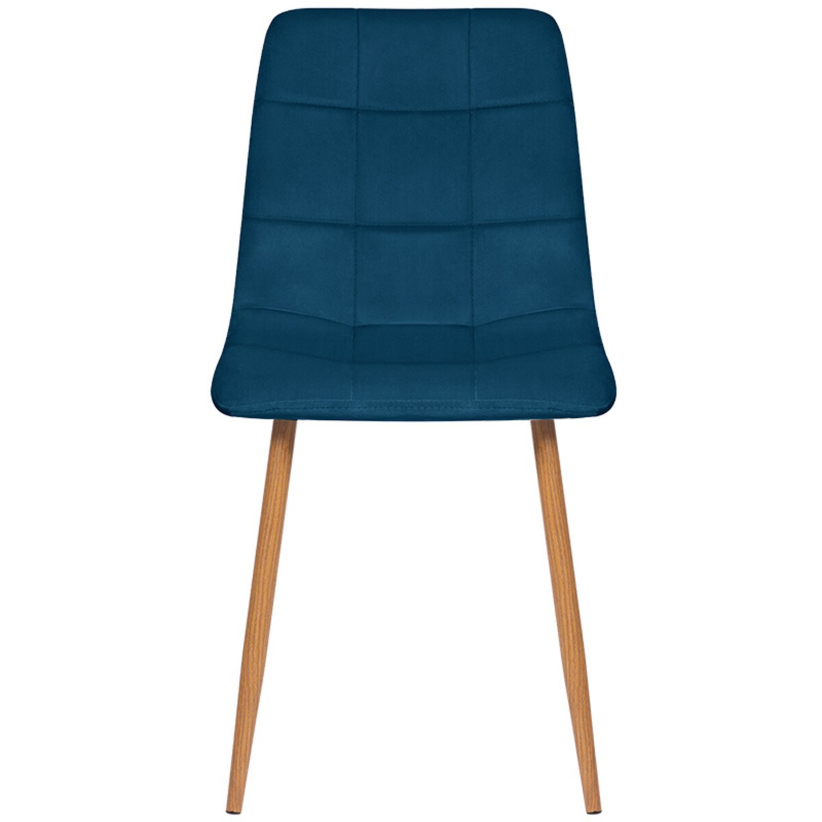 Krzesło tapicerowane do salonu granatowe welurowe pikowane