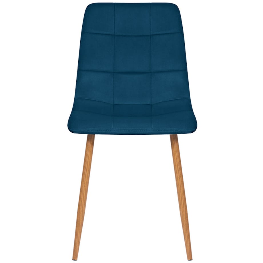 Krzesło tapicerowane do salonu granatowe welurowe pikowane