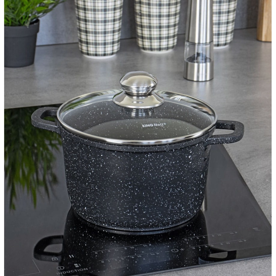 Garnek z powłoką marmurową 10L 28cm indukcja gaz KINGHOFF