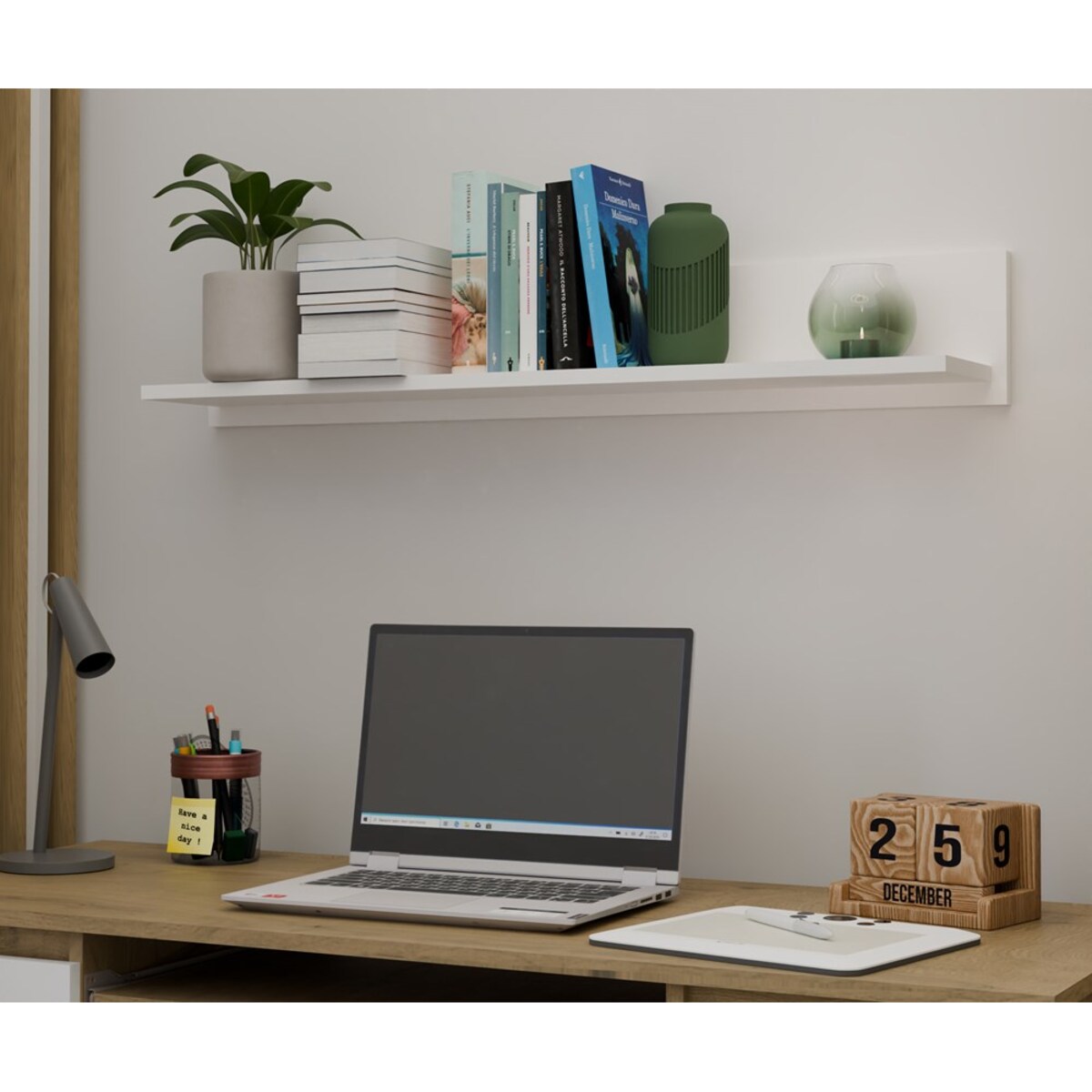 Półka Wisząca MILO – Nowoczesna Półka Ścienna Do Pokoju Dziecka BIEL MAT