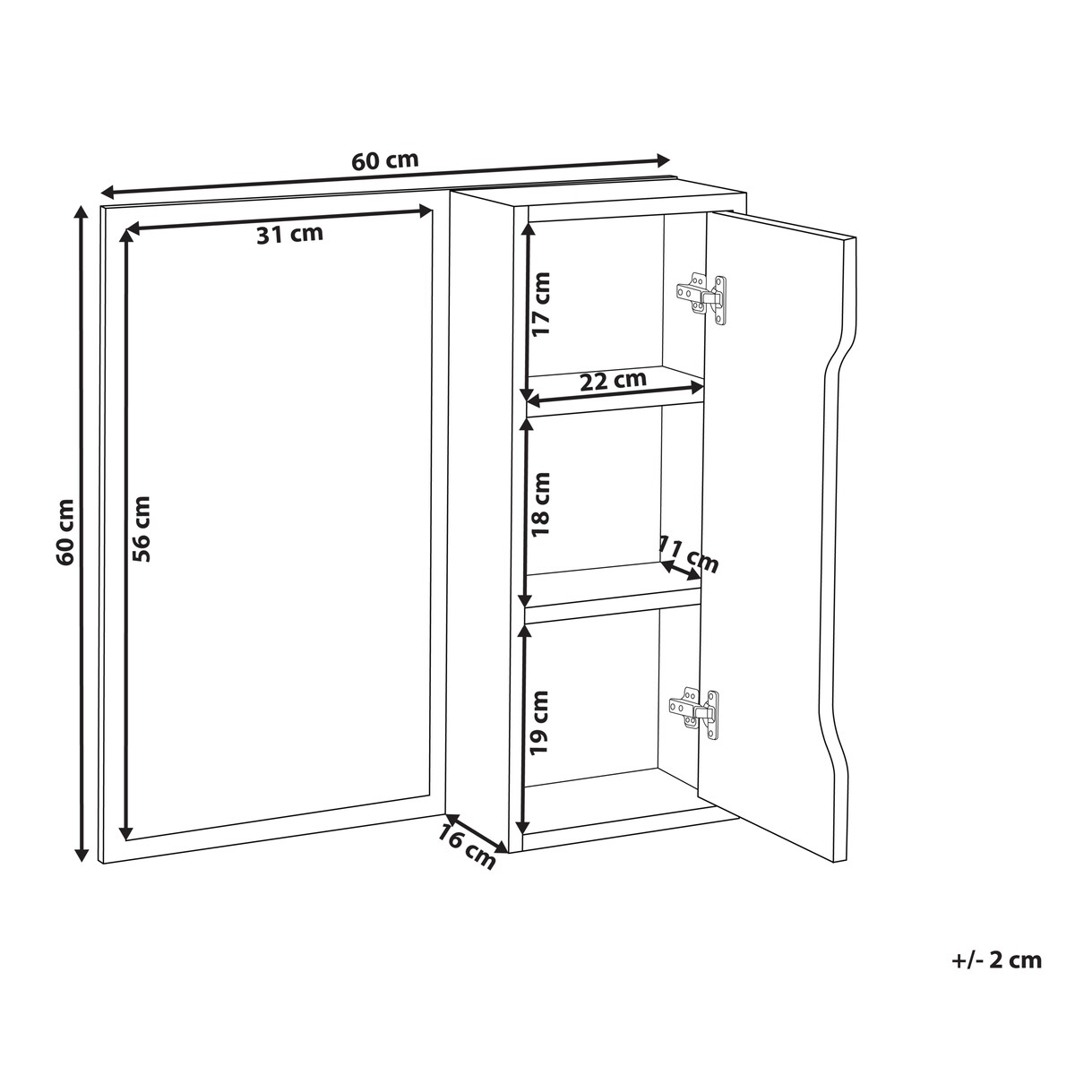Szafka wisząca PALMAS 60 cm 60 cm Biały