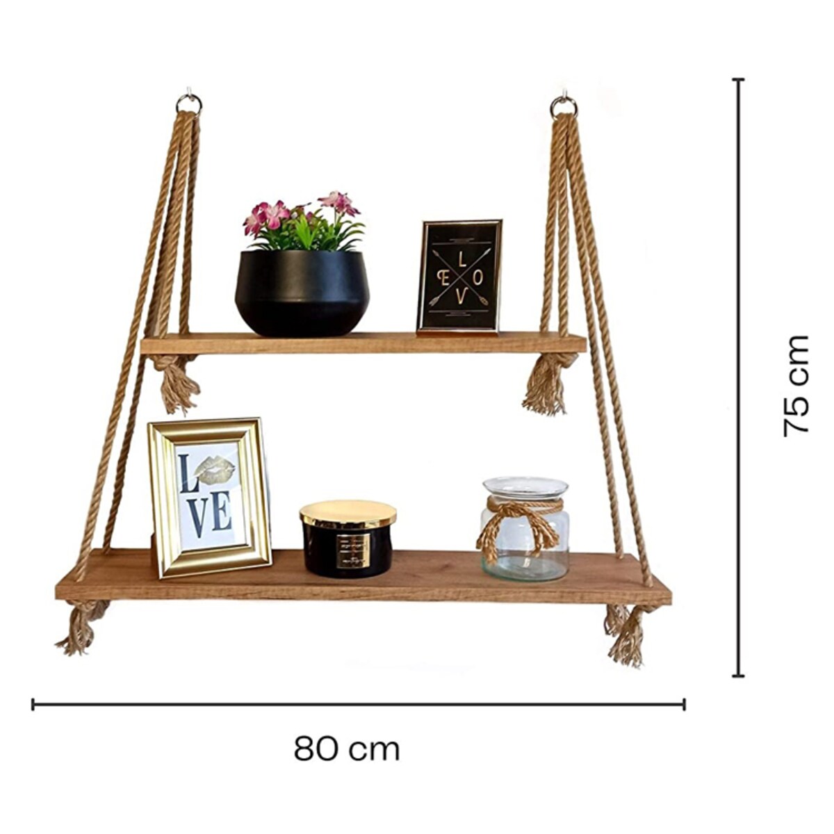 Nowoczesne półki wiszące dąb craft złoty - Darlin