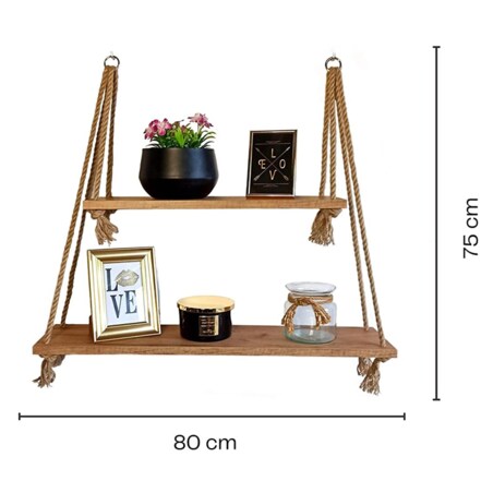 Nowoczesne półki wiszące dąb craft złoty - Darlin