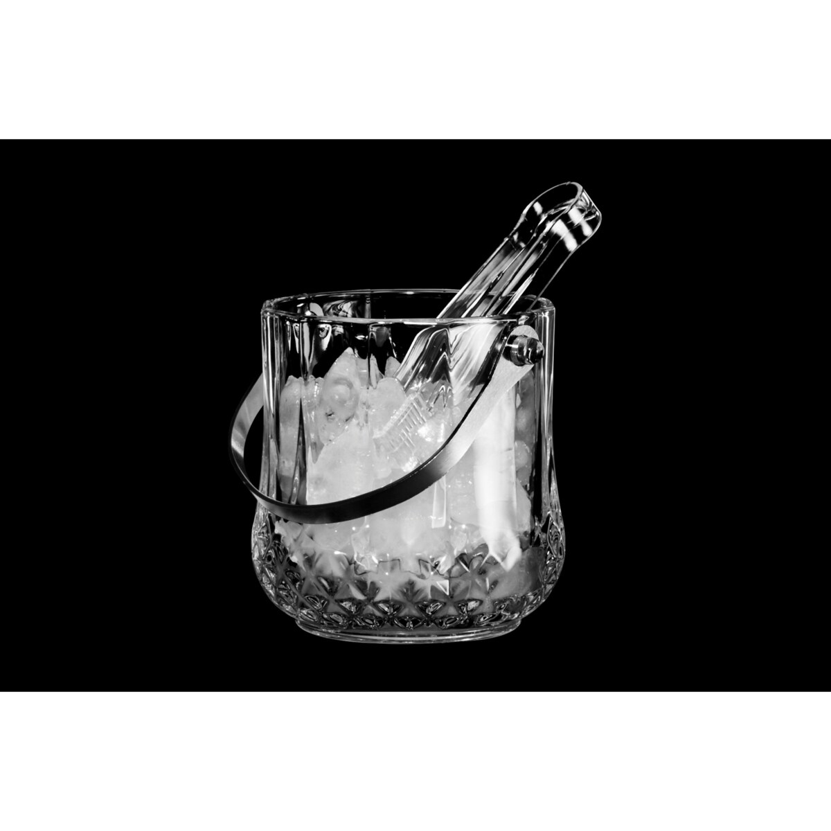 Szklane wiaderko na lód ze szczypcami, Ø 13,5 cm