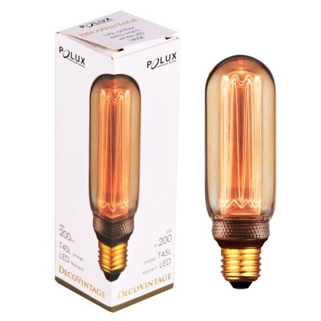 Dekoracyjna żarówka retro DecoVintage 317759 T45 E27 tuba 4W 200lm 230V biała ciepła, Polux