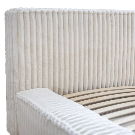 Łóżko ze stelażem i pojemnikiem jasnobeżowe 160x200 cm Golmo