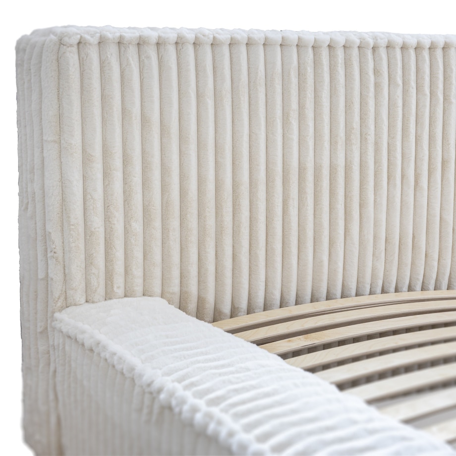 Łóżko ze stelażem i pojemnikiem jasnobeżowe 160x200 cm Golmo