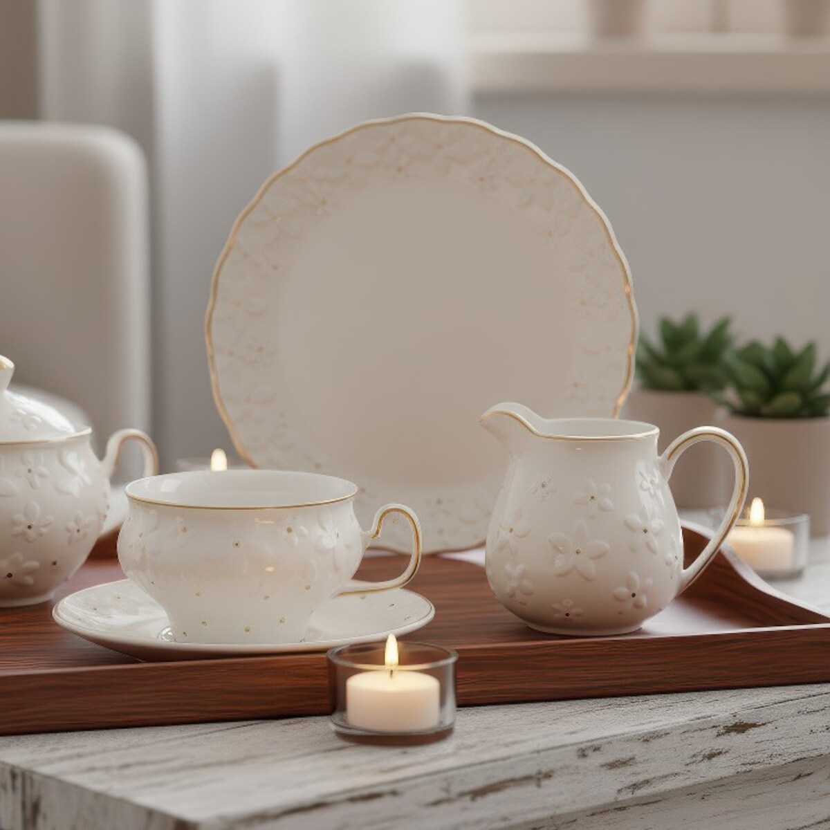 VILLA ITALIA Mlecznik porcelanowy 9 cm FIORELLA