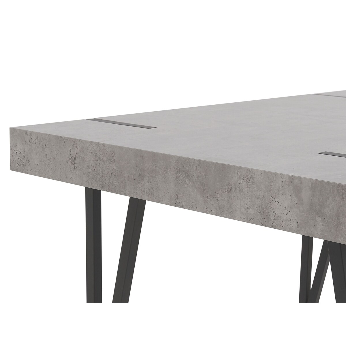 Stół do jadalni 150 x 90 cm efekt betonu z czarnym ADENA