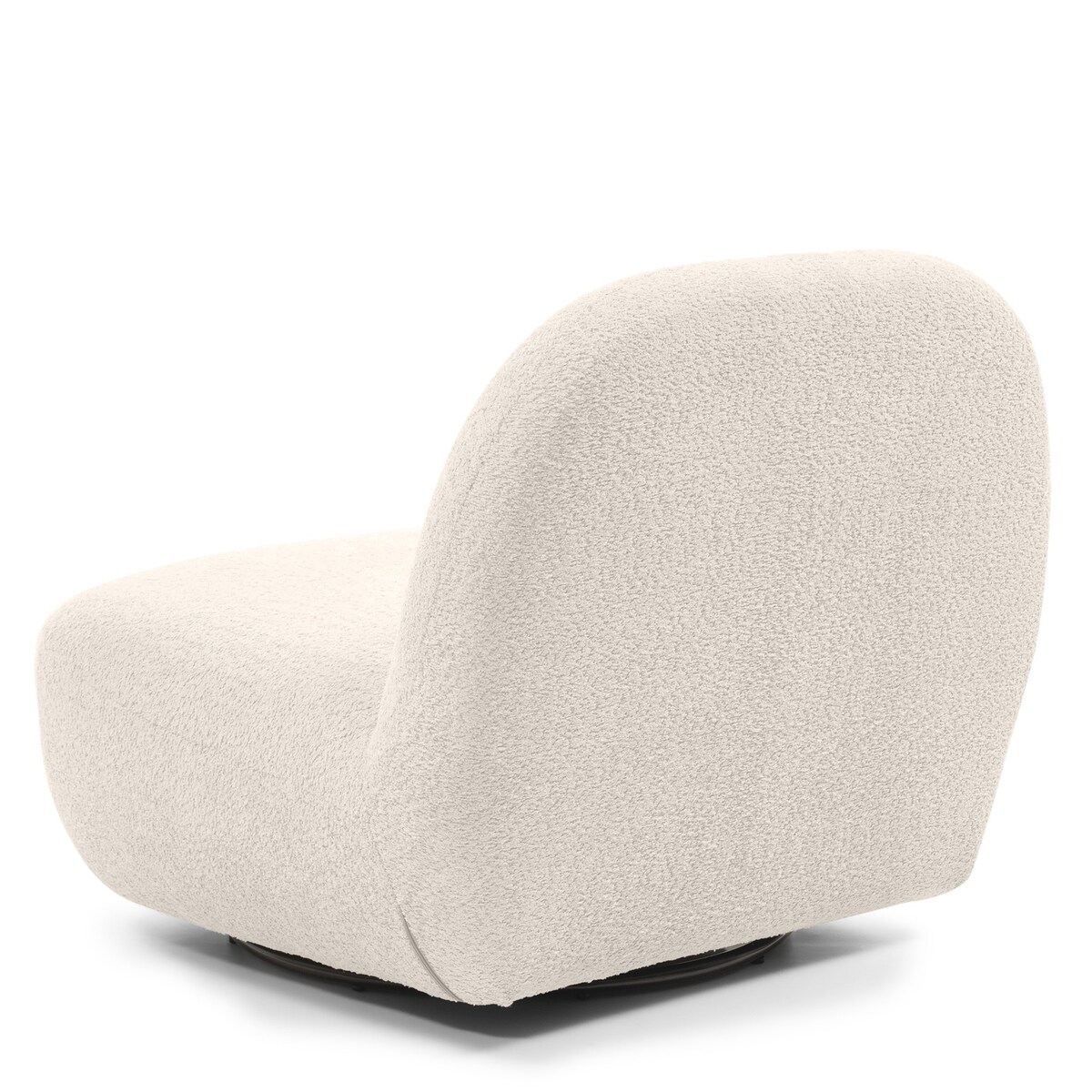 Fotel obrotowy bouclé kremowy Eroni