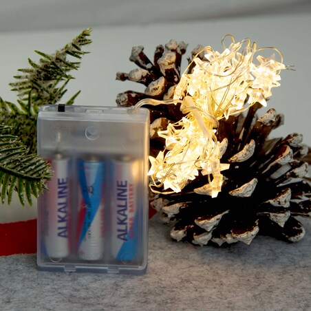 Lampki Druciki Gwiazdki 40 Led Dekoracja Na Boże Narodzenie Ciepły Biały