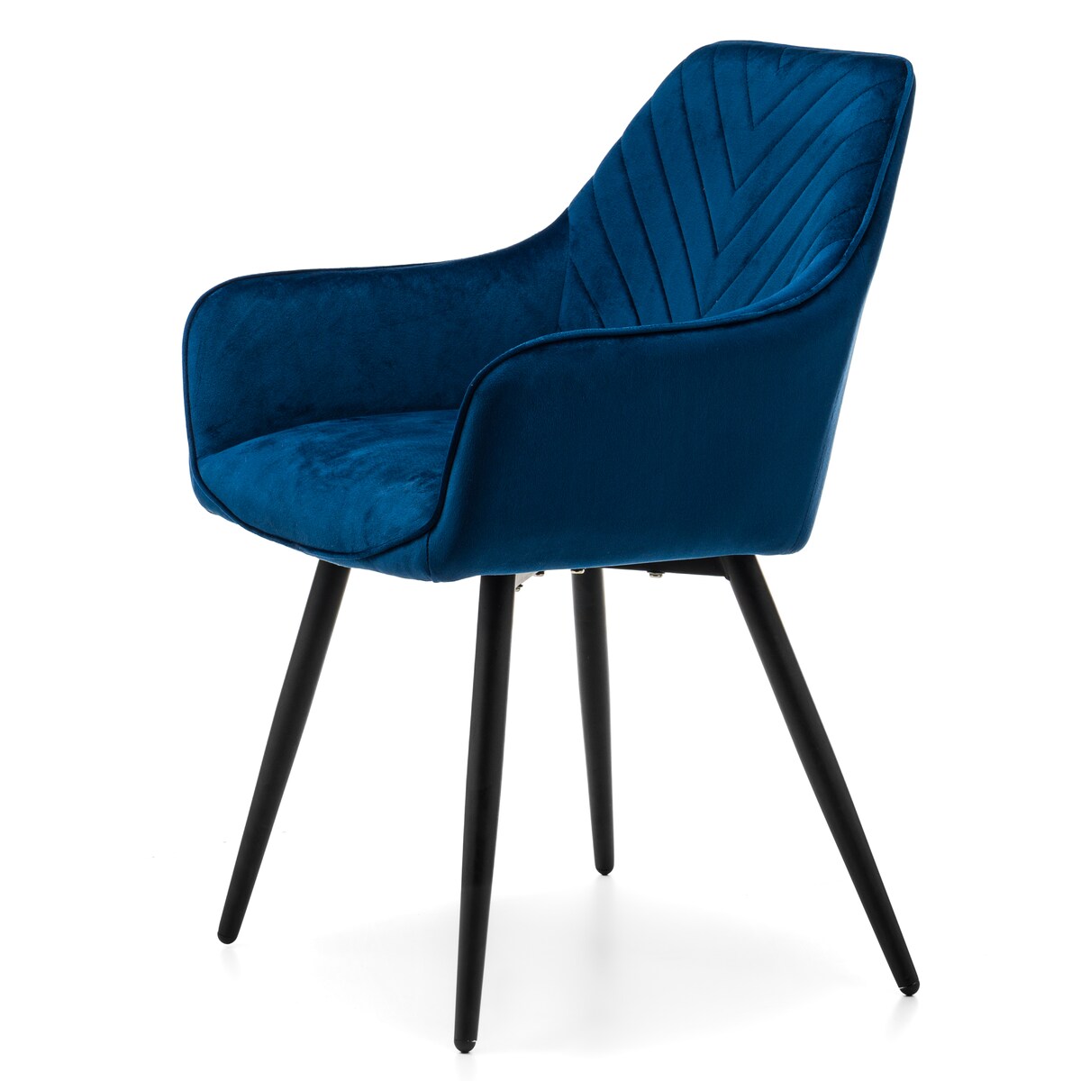 Krzesło tapicerowane welurowe do salonu jadalni VASTO granatowe