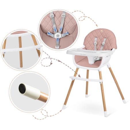 Krzesełko do karmienia dla dzieci fotelik 3w1 tacka Nukido