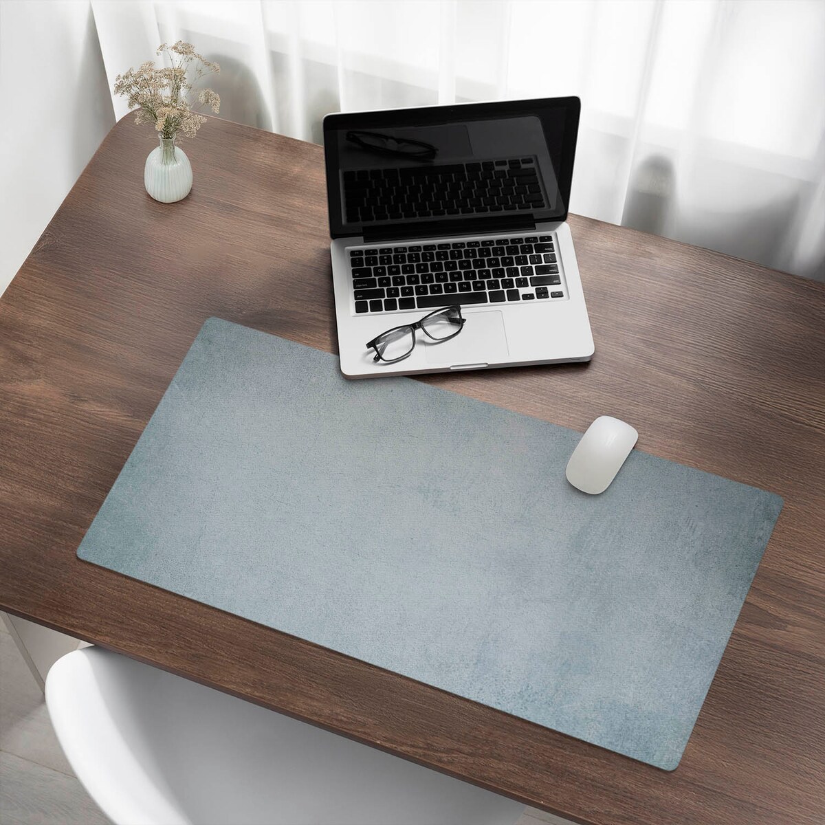 Turkusowa mata na biurko Subtelna tekstura tła, 90x45 cm