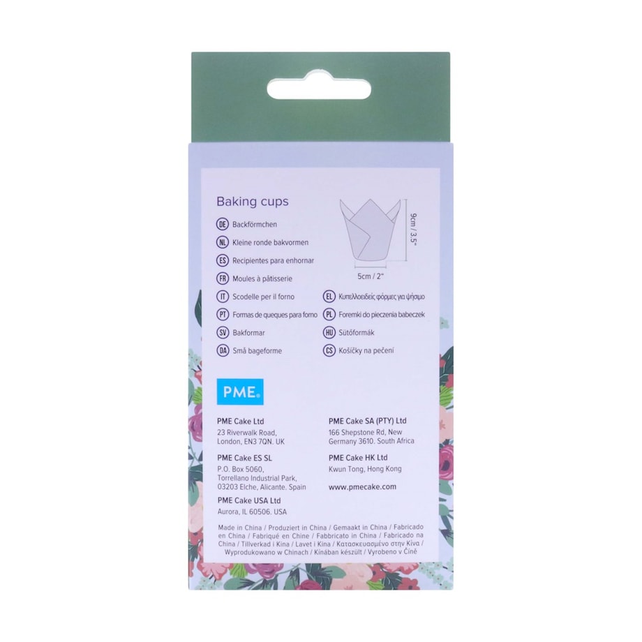 PME Papilotki tulipanowe do muffinek - białe kwiaty (24 sztuki)