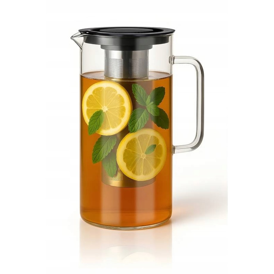 DZBANEK SZKLANY Z ZAPARZACZEM 2,5 L banquet sitko na herbatę zioła napoje