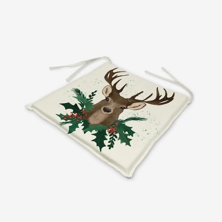 Poduszka świąteczna na krzesło - Jeleń