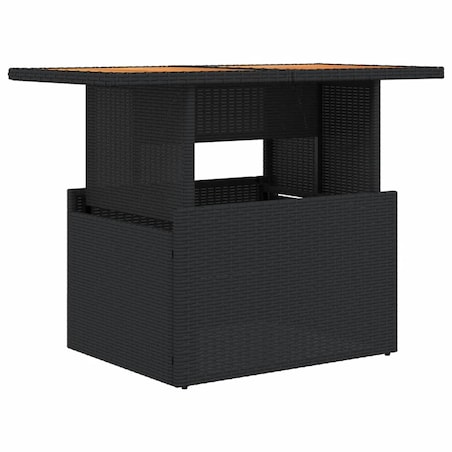 vidaXL Stół ogrodowy, czarny, 100x55x73 cm, polirattan i akacja
