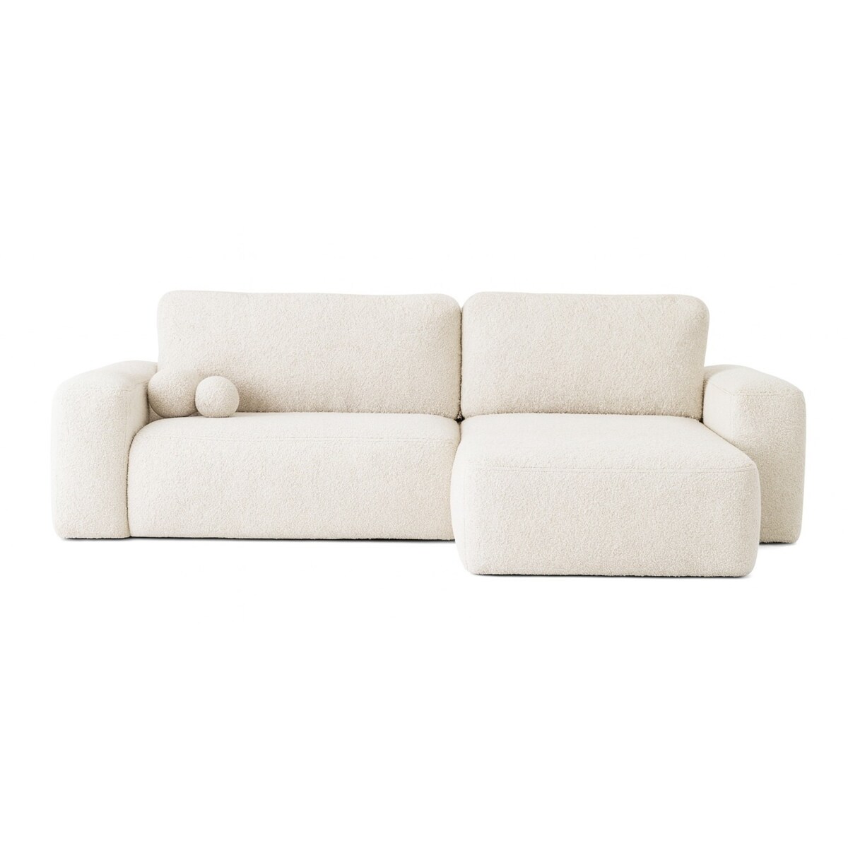 Narożnik Prawy ILO z funkcją spania i pojemnikiem na pościel, biały