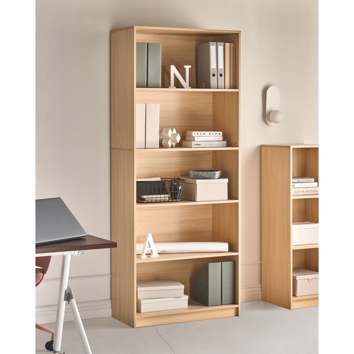 Regał na książki 5 półek ZEHNA 195 cm Jasnobrązowy