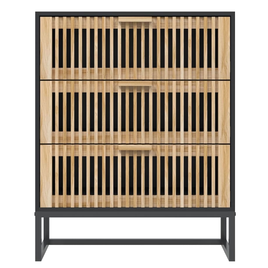 vidaXL Szafka, czarna, 60x30x75 cm, materiał drewnopochodny
