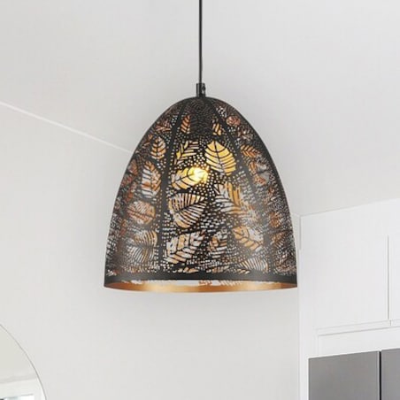LAMPA wisząca MANORCA 2277 Rabalux metalowa OPRAWA orientalny ZWIS liście vintage czarny złoty