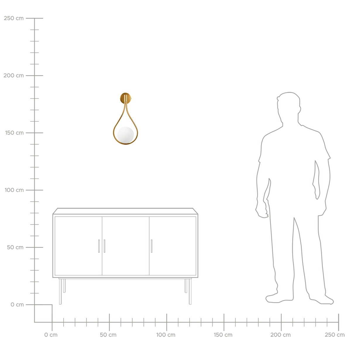 Lampa ścienna AUROUE Złoty Metal
