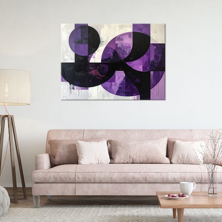 Obraz do salonu sypialni biura, Fioletowe koła kształty geometryczne